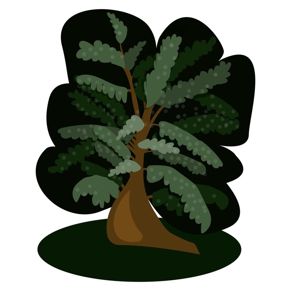 árbol de cuento de hadas con ramas en el césped. elemento para el bosque vector