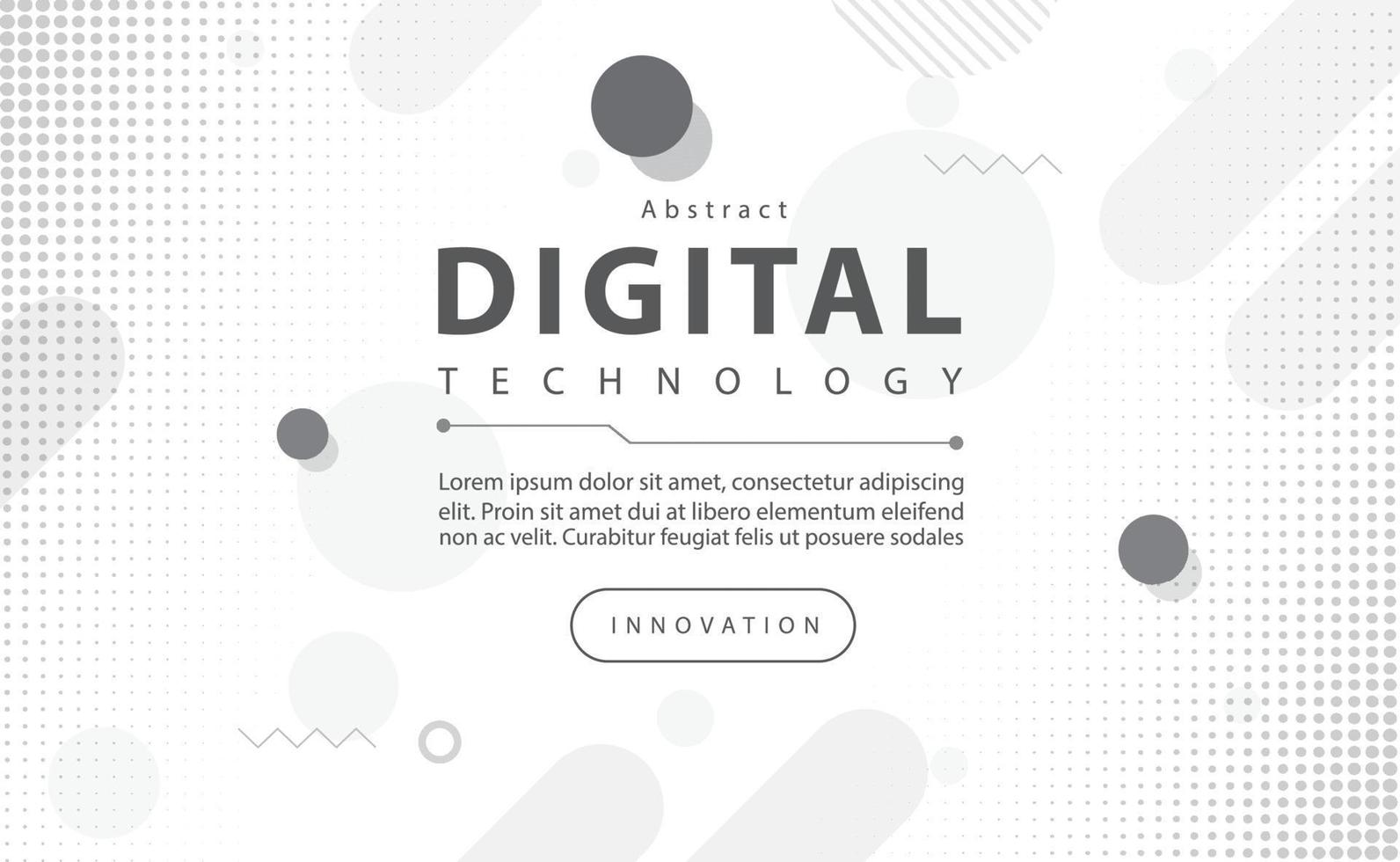 Digital technology banner black and white background concept with technology line light effects, abstract tech, digital web technology future, computer network, illustration vector for graphic design