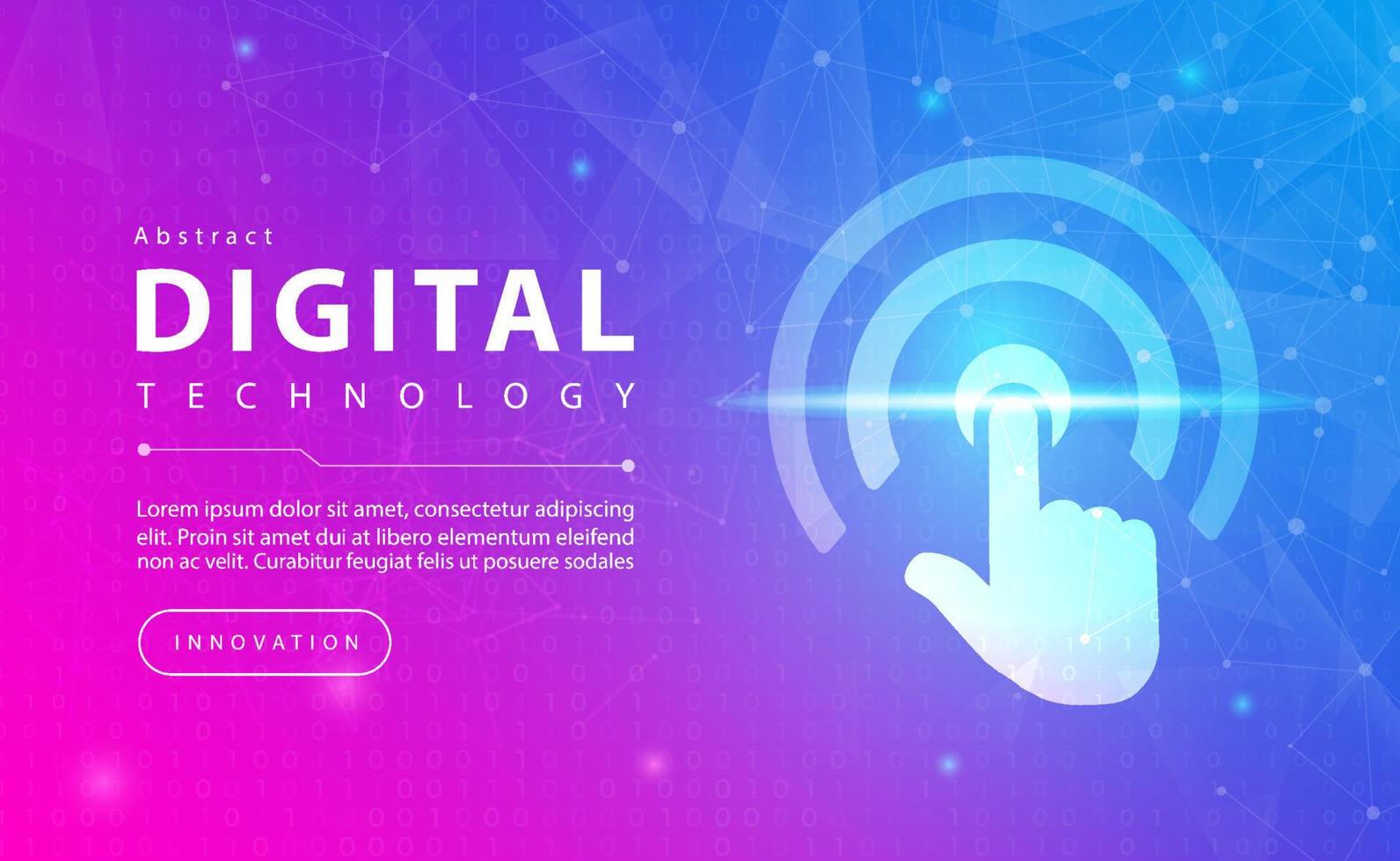 Technology fingerprint scanner security abstract background concept, Digital technology banner pink blue background binary code, abstract tech, Cloud computing, connect to network, illustration vector