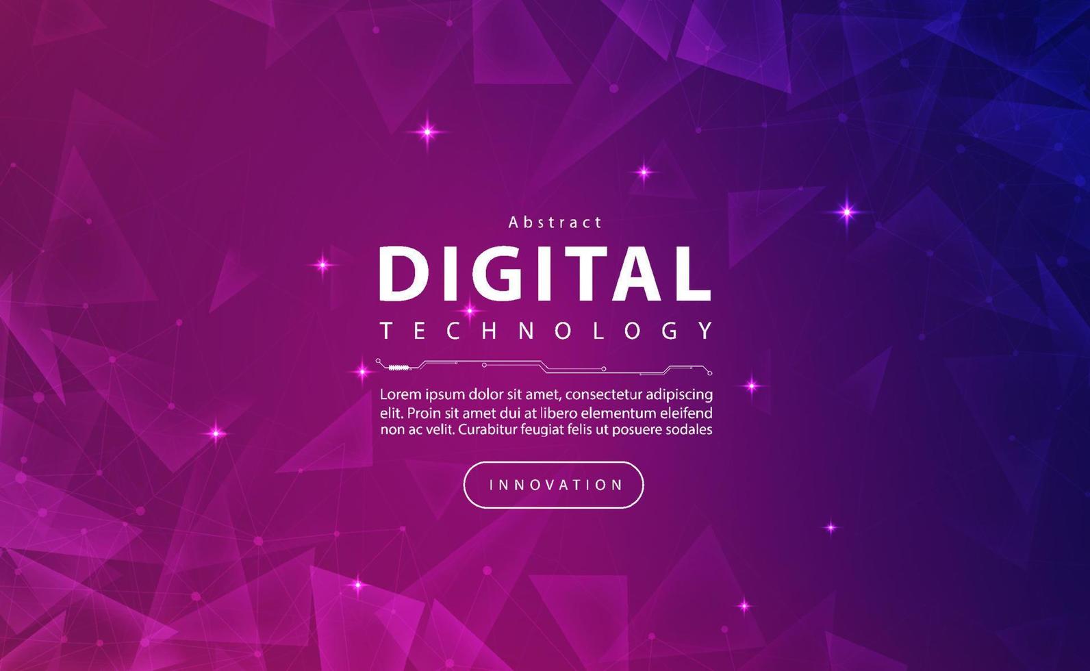 banner de tecnología digital concepto de fondo rosa azul, tecnología de seguridad cibernética, tecnología púrpura abstracta, datos futuros de innovación, red de Internet, datos grandes ai, conexión de punto de línea, vector de ilustración