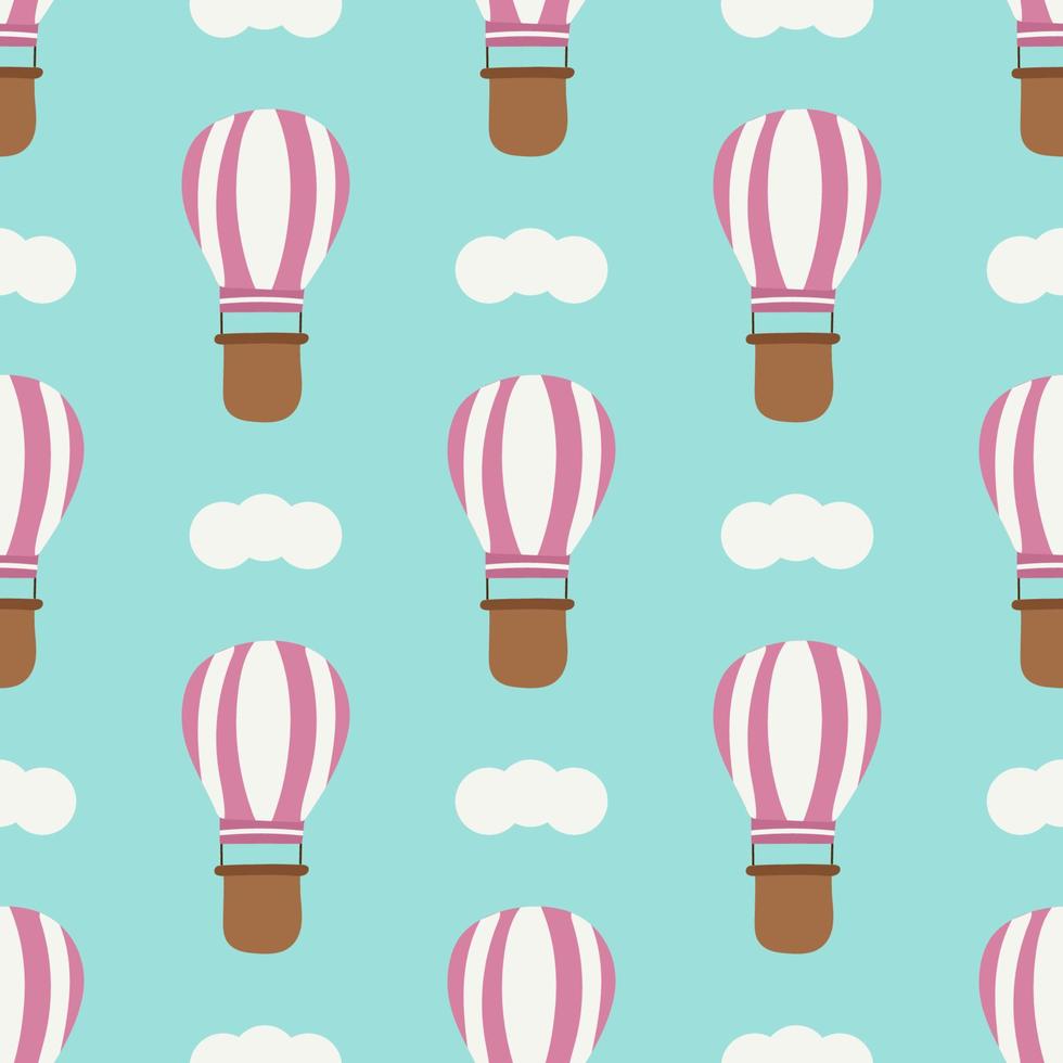 balloon and cloud pattern vector