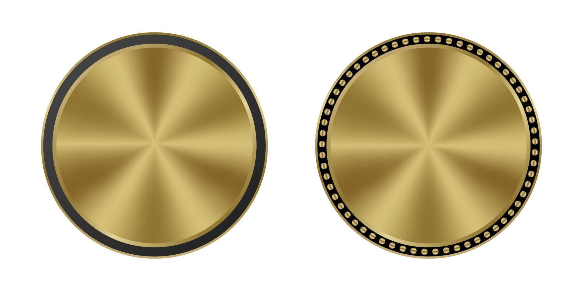 moneda de oro insignia medalla botón vector eps10