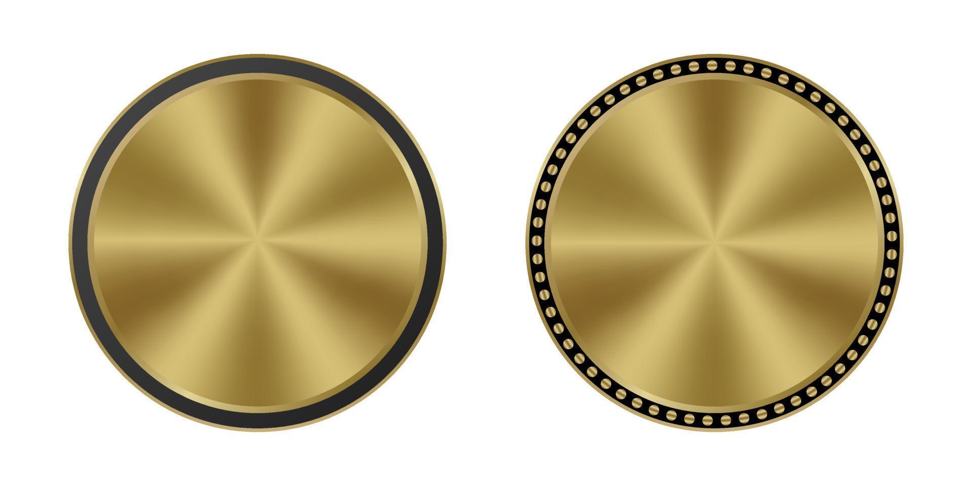 Gold coin badge medal button vector EPS10