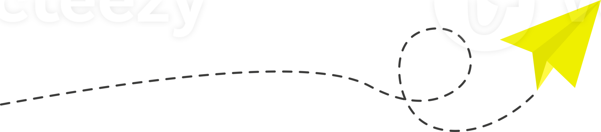 ruta de avión de papel de línea discontinua png