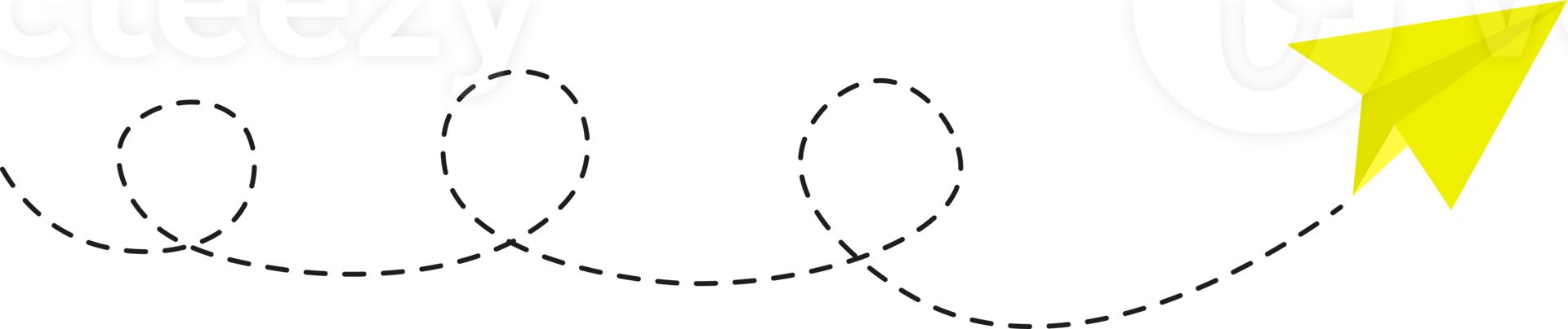 Dashed Line Paper Airplane Route png