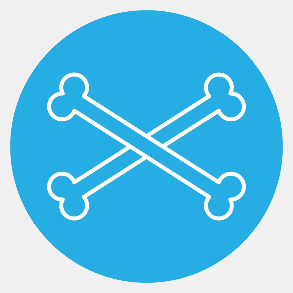 Icon crossbones. Day of the dead celebration elements. Icons in blue style. Good for prints, posters, logo, party decoration, greeting card, etc. vector