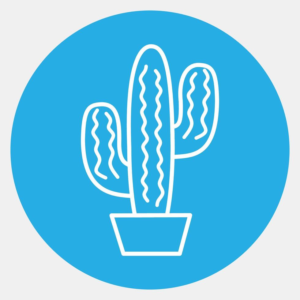 Icon cactus. Day of the dead celebration elements. Icons in blue style. Good for prints, posters, logo, party decoration, greeting card, etc. vector