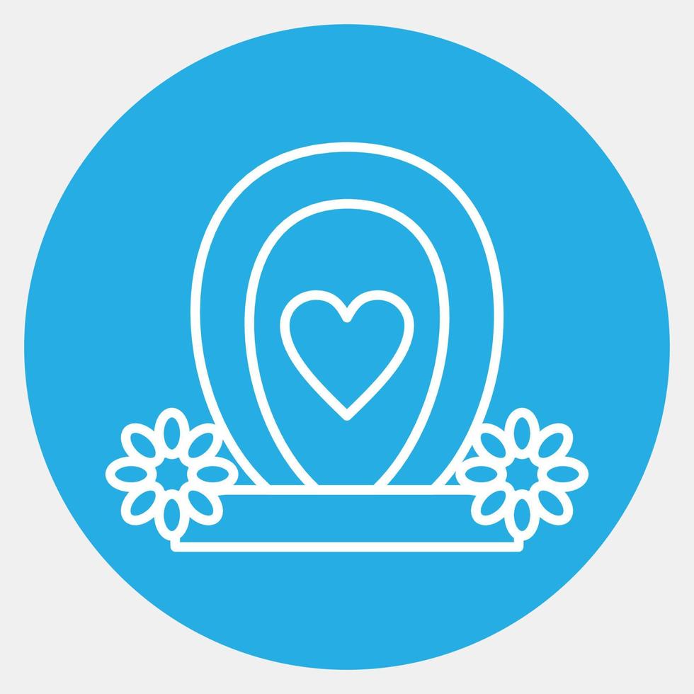 Icon tombstone. Day of the dead celebration elements. Icons in blue style. Good for prints, posters, logo, party decoration, greeting card, etc. vector