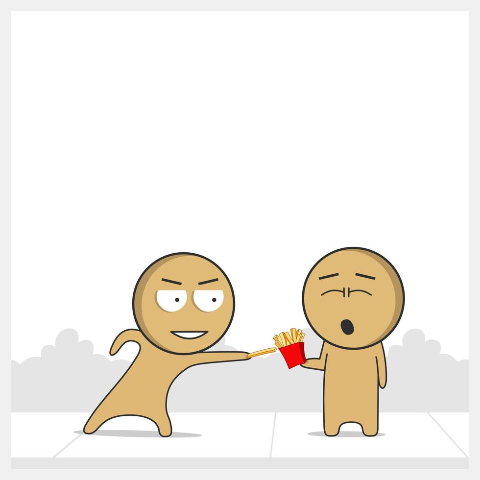 Man with french fries vector