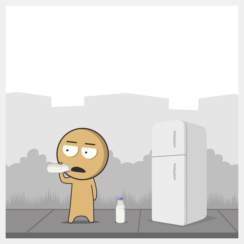 Man drinking milk vector