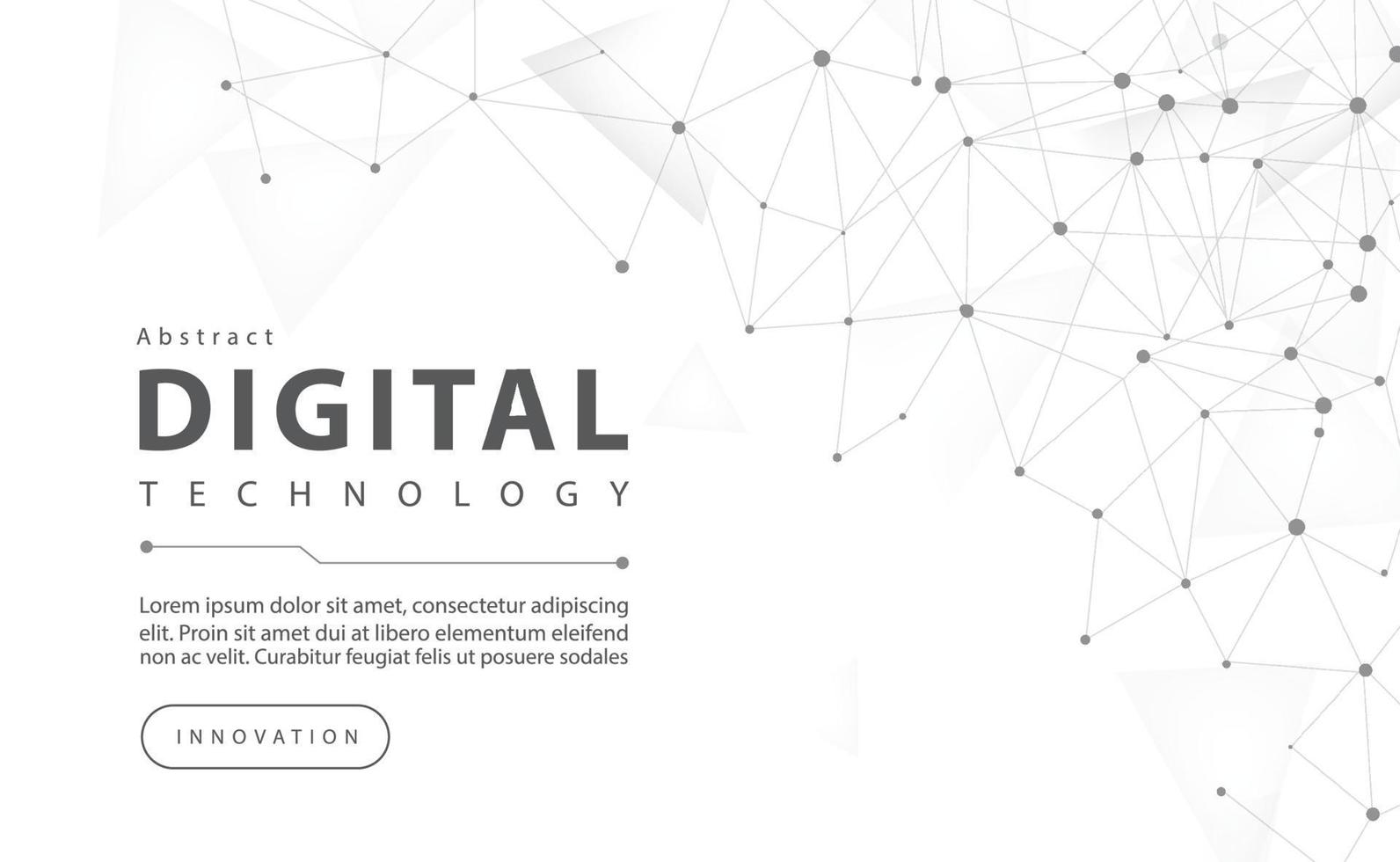 Digital technology banner black and white background concept with technology line light effects, abstract tech, digital web technology future, computer network, illustration vector for graphic design