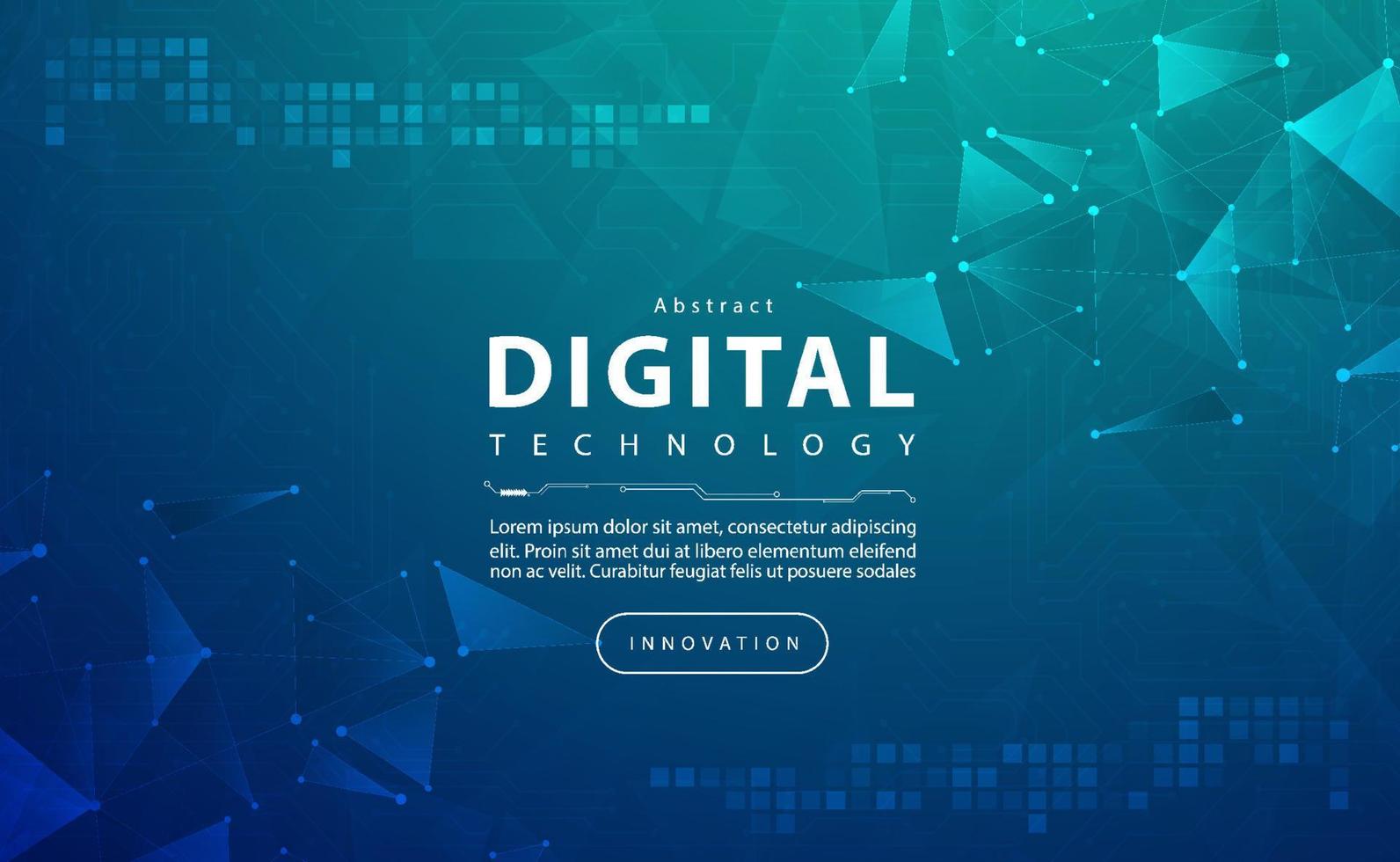 Digital technology banner green blue background concept with technology light effect, abstract tech, innovation future data, internet network, Ai big data, lines dots connection, illustration vector