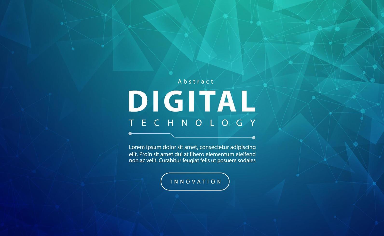 Digital technology banner green blue background concept with technology light effect, abstract tech, innovation future data, internet network, Ai big data, lines dots connection, illustration vector