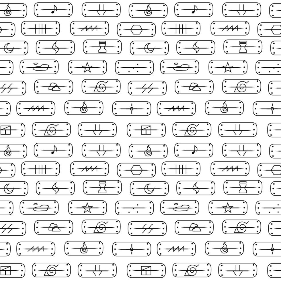Seamless pattern with icons bandana. Vector