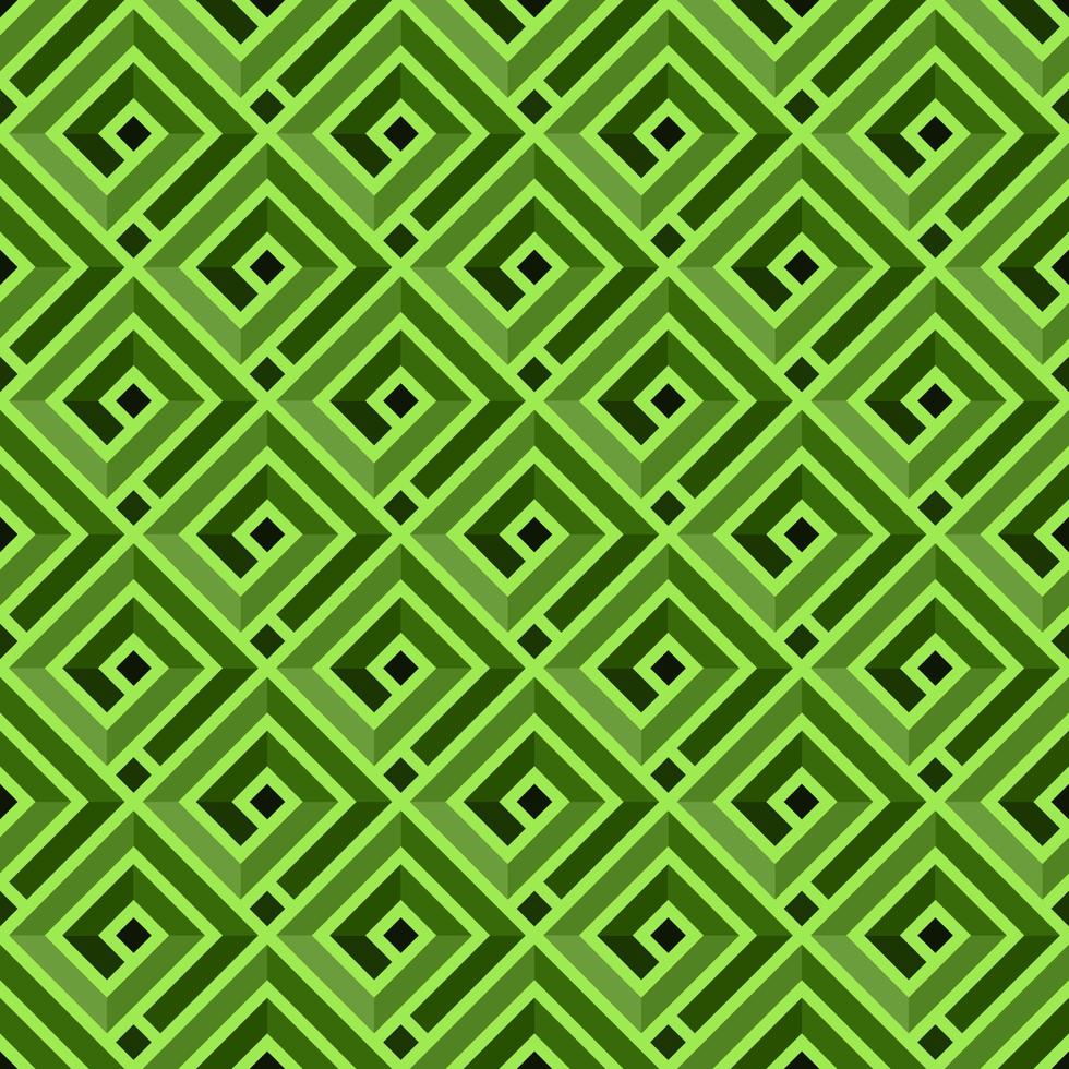LIGHT GREEN ABSTRACT SEAMLESS PATTERN WITH SQUARE SPIRALS IN VECTOR