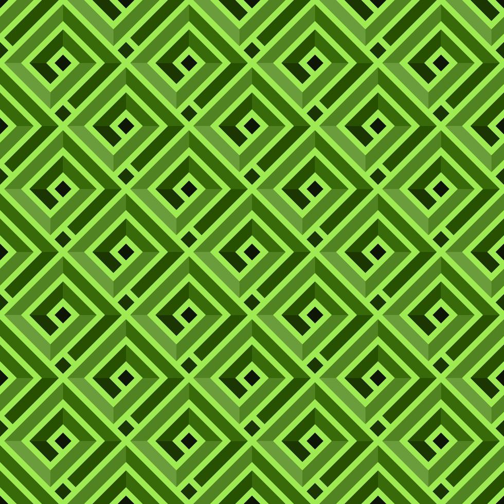 LIGHT GREEN ABSTRACT SEAMLESS PATTERN WITH SQUARE SPIRALS IN VECTOR