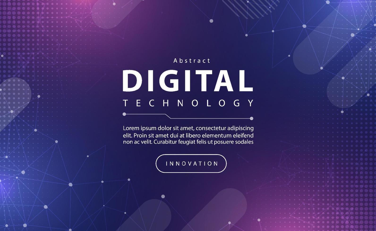 banner de tecnología digital concepto de fondo azul rosa con efecto de luz de línea de tecnología, tecnología abstracta, datos futuros de innovación, color de cielo púrpura, datos grandes, conexión de puntos de líneas, vector de ilustración