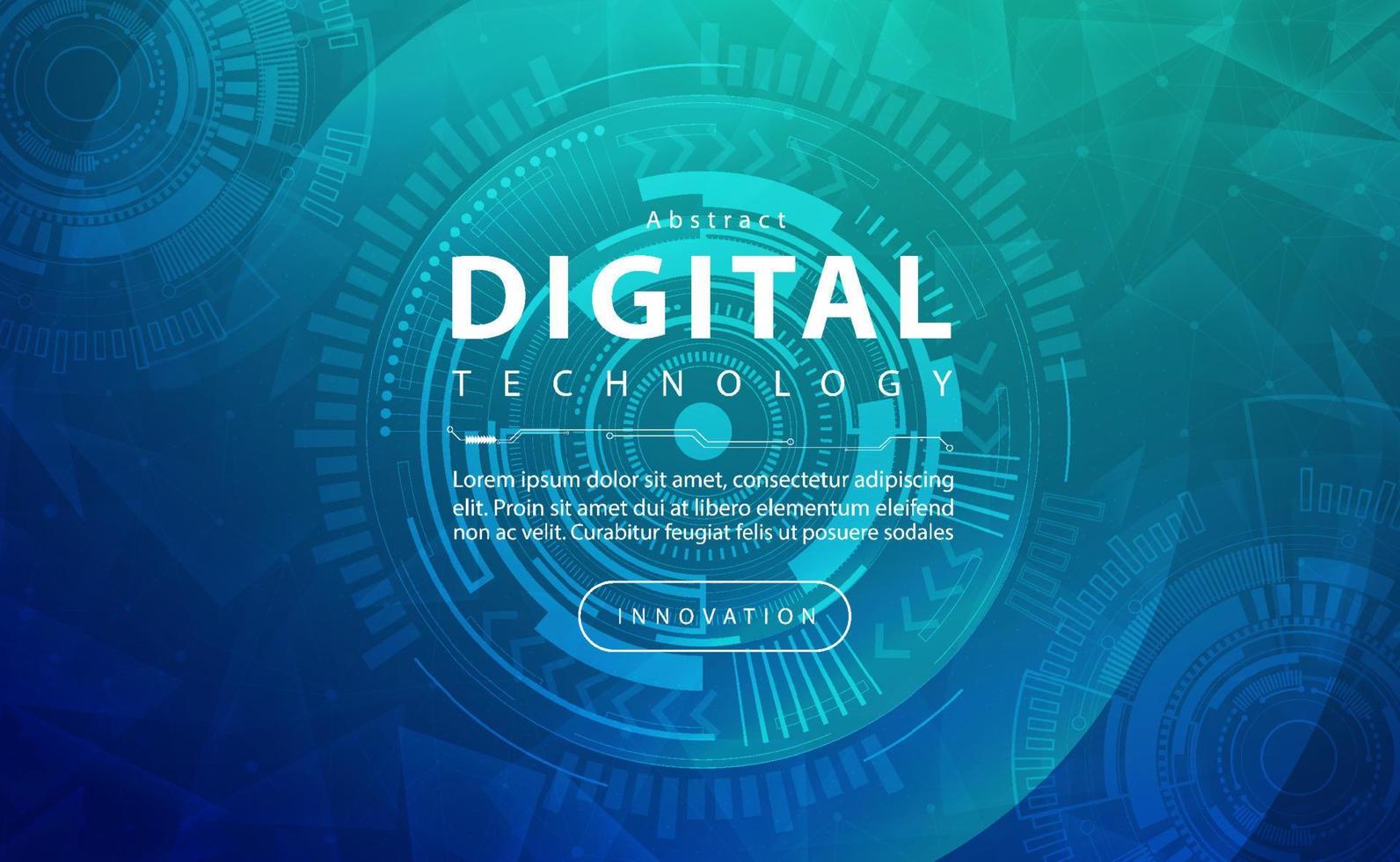 Digital technology banner green blue background concept with technology light effect, abstract tech, innovation future data, internet network, Ai big data, lines dots connection, illustration vector