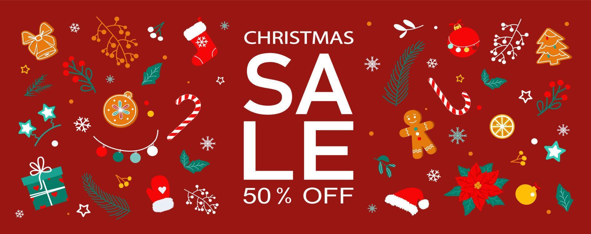 Christmas sale season design template vector