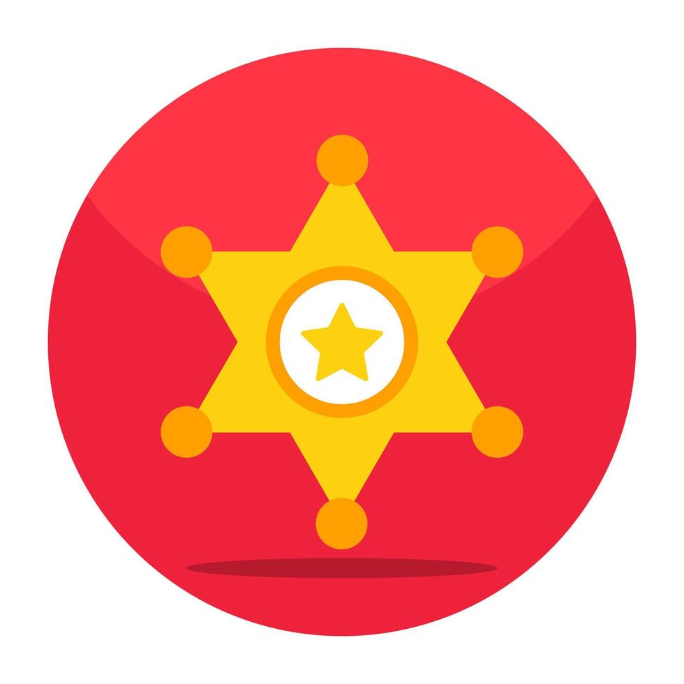 Sheriff badge icon in trendy vector design