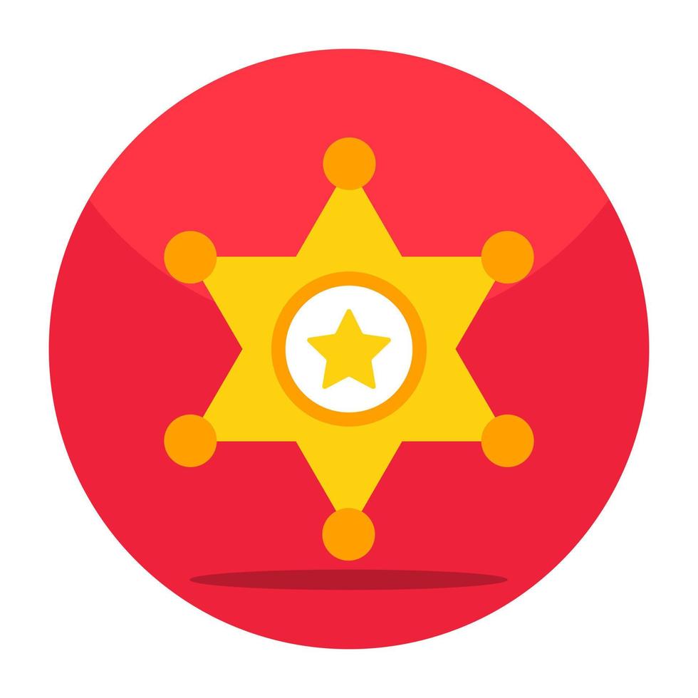 Sheriff badge icon in trendy vector design