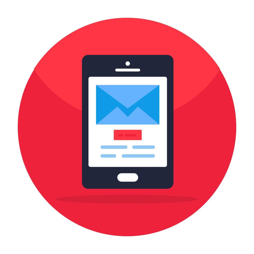 Colored design icon of mobile mail vector