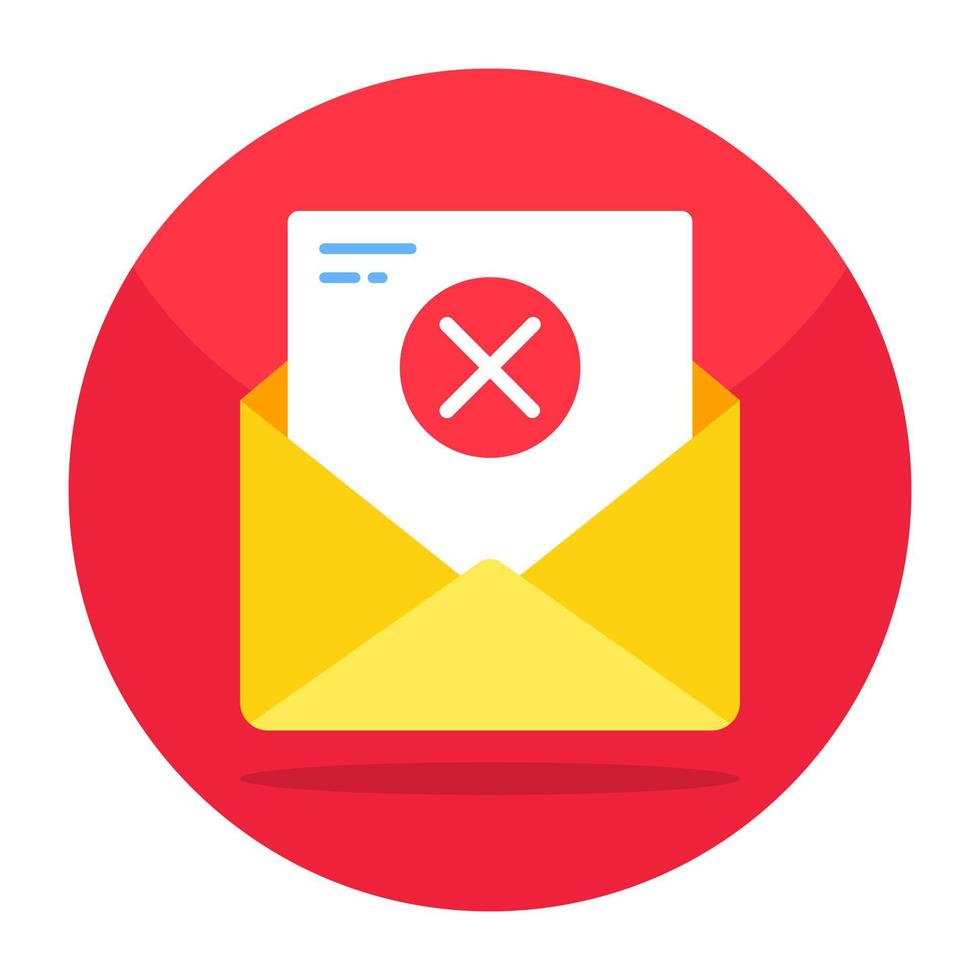 Trendy design icon of wrong mail vector
