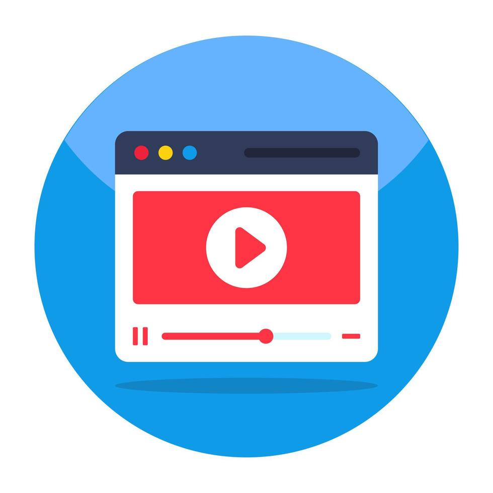 Flat design icon of web video vector