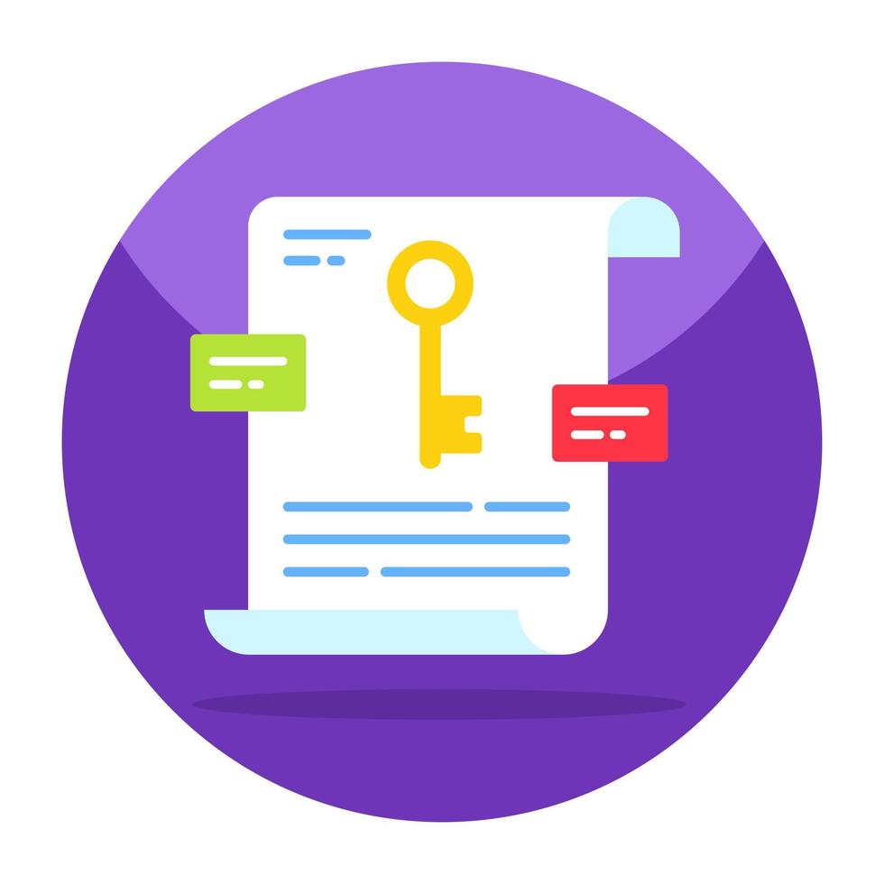 Conceptual flat design icon of document access vector