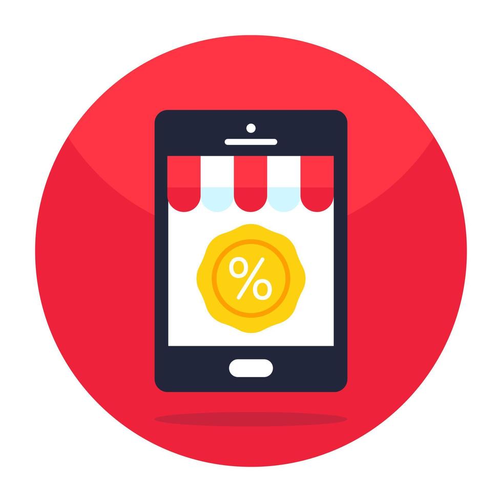 Premium download icon of mobile shopping discount vector