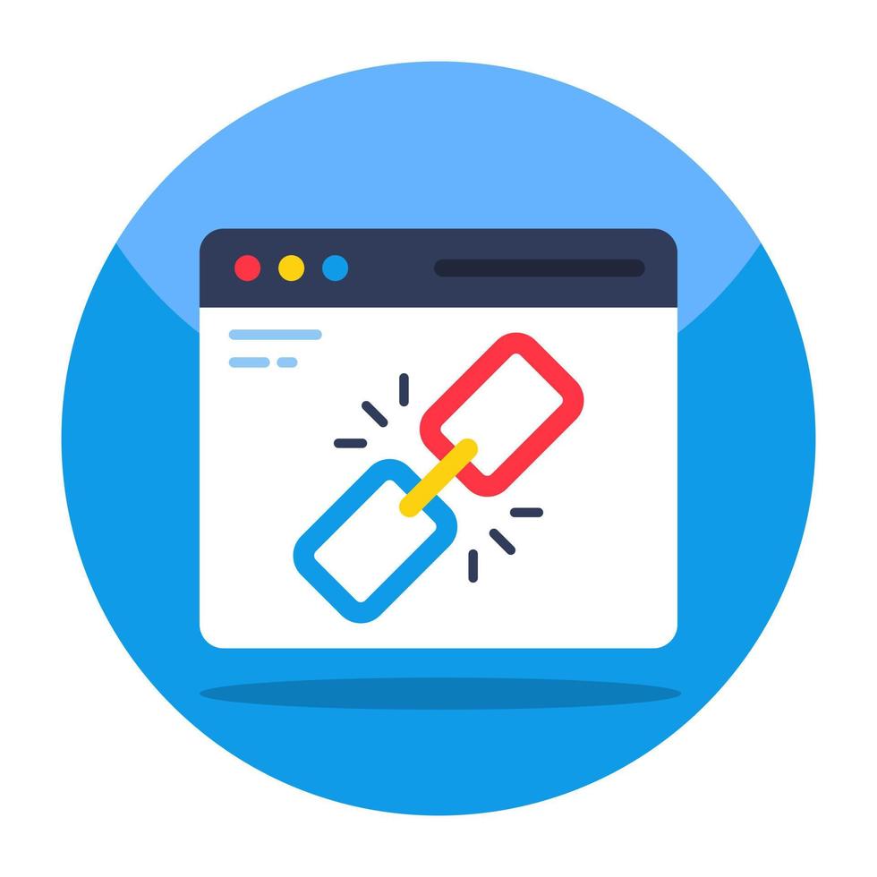 Web linkage icon in flat design vector