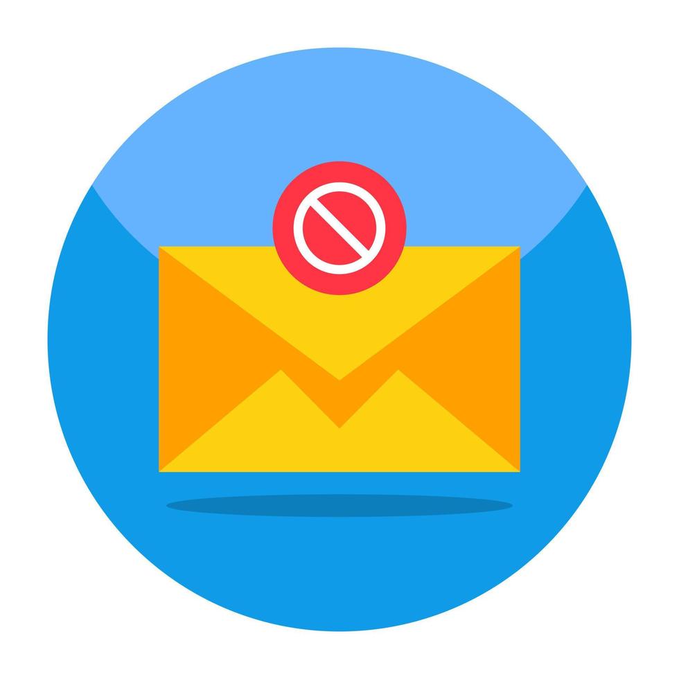 Editable design icon of blocked mail vector