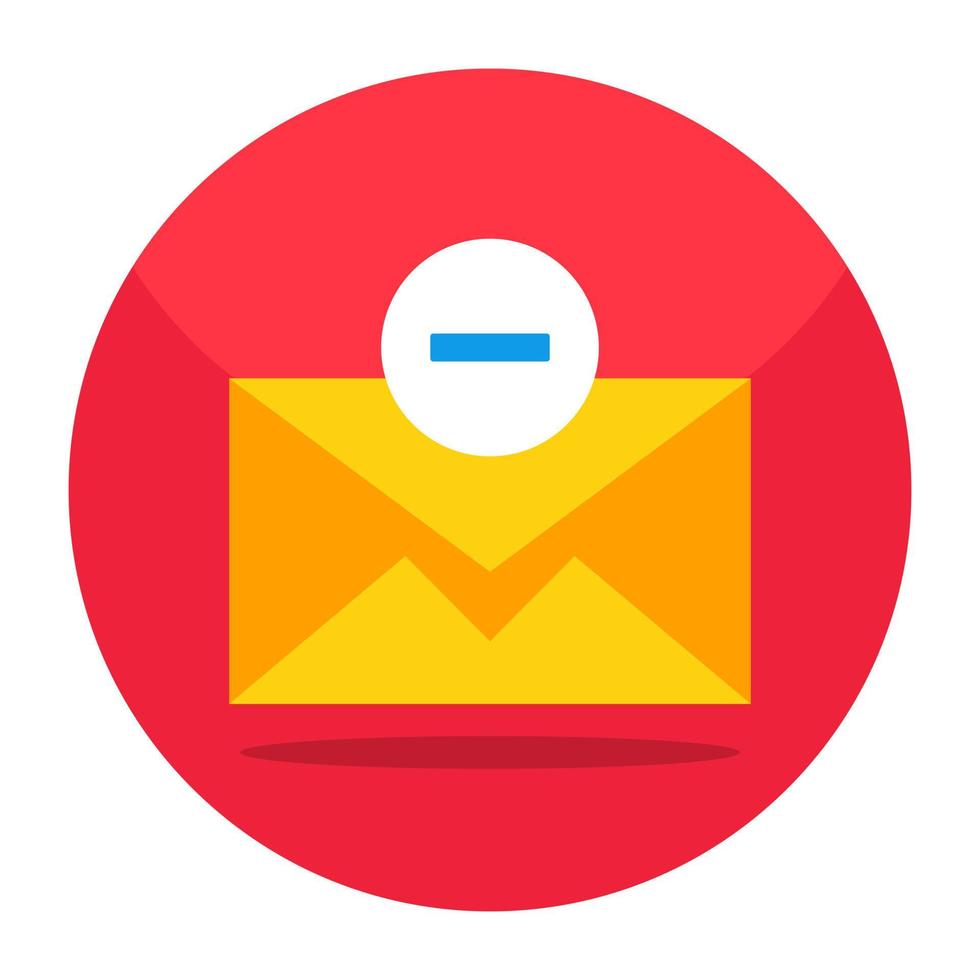 Dash on letter, icon of remove mail vector