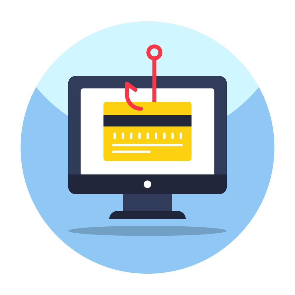 Online card phishing icon, editable vector