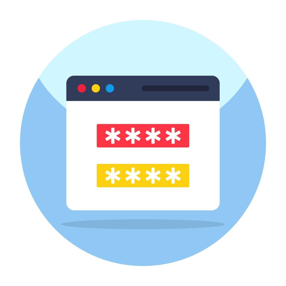 Modern design icon of web password vector