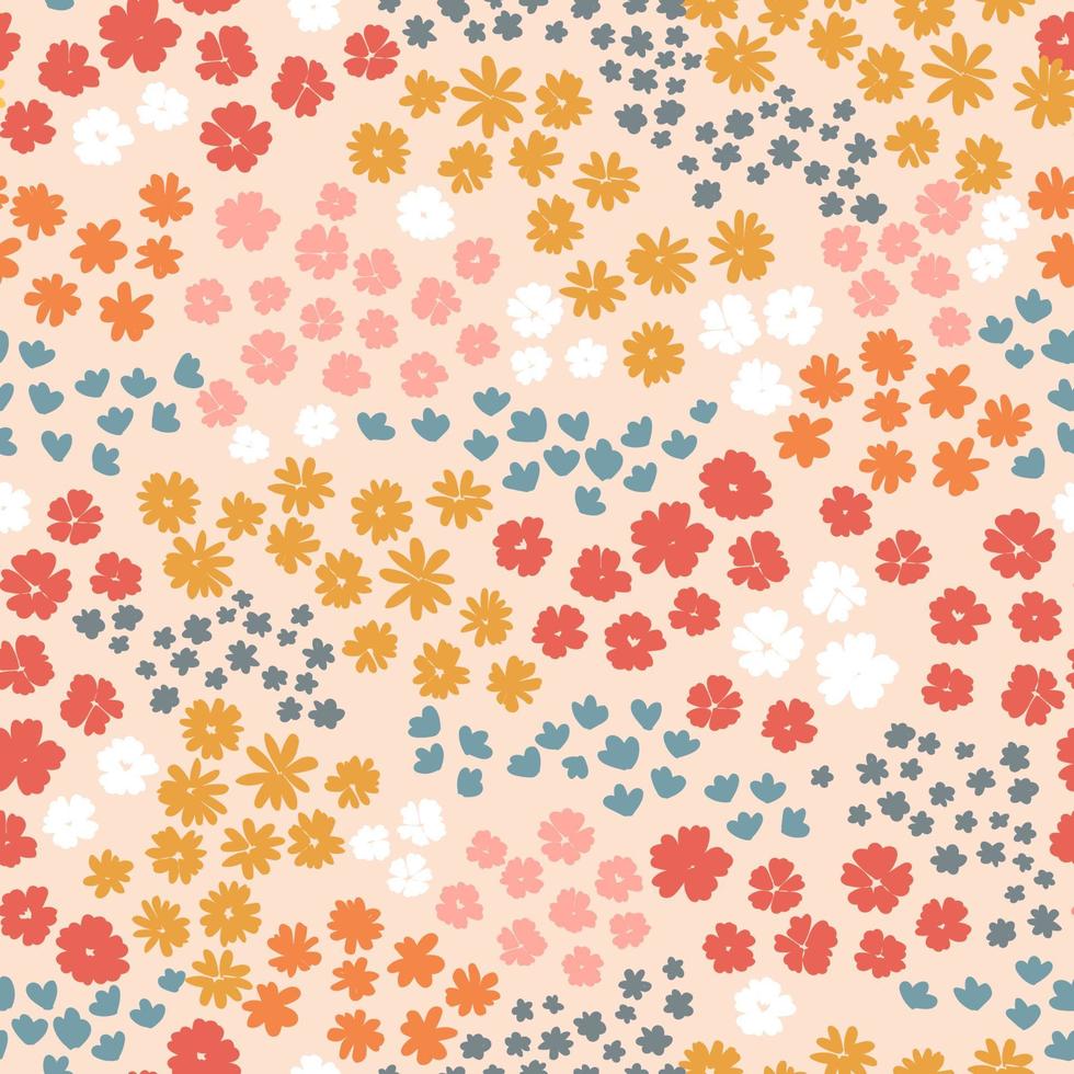 floreciente prado de verano de patrones sin fisuras. fondo de flores para la moda, fondos de pantalla, impresión. vector