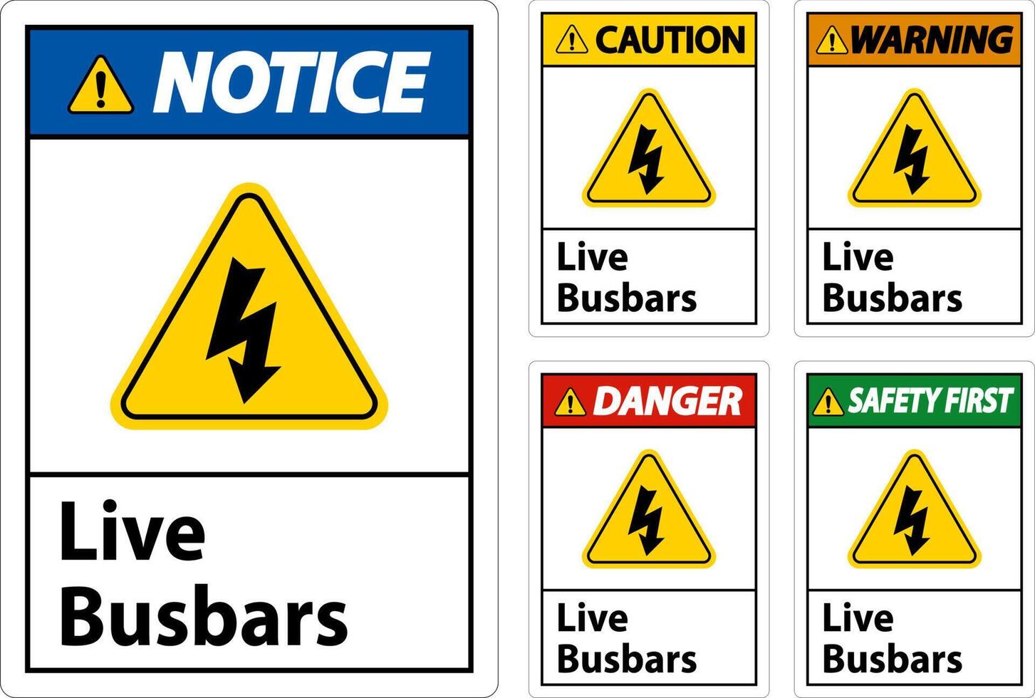 Symbol Live Busbars Sign On White Background vector