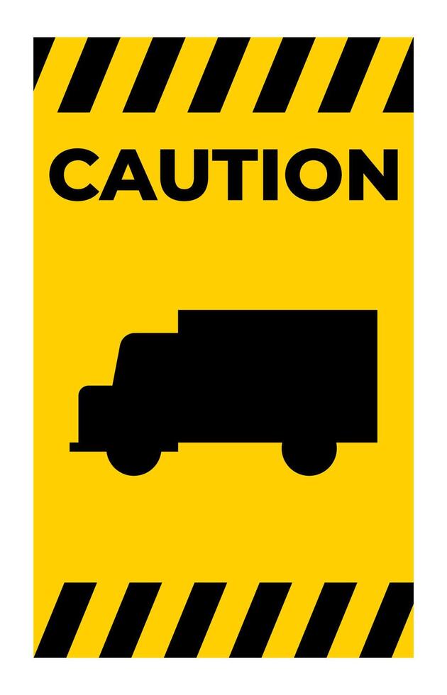 Truck Crossing Sign On White Background vector