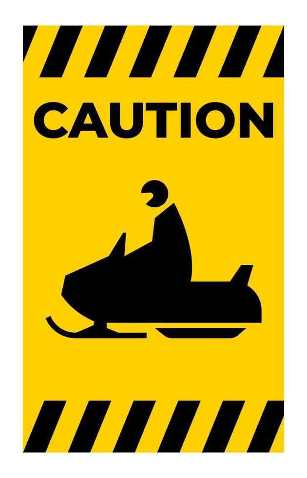 Snowmobile Crossing Sign On White Background vector