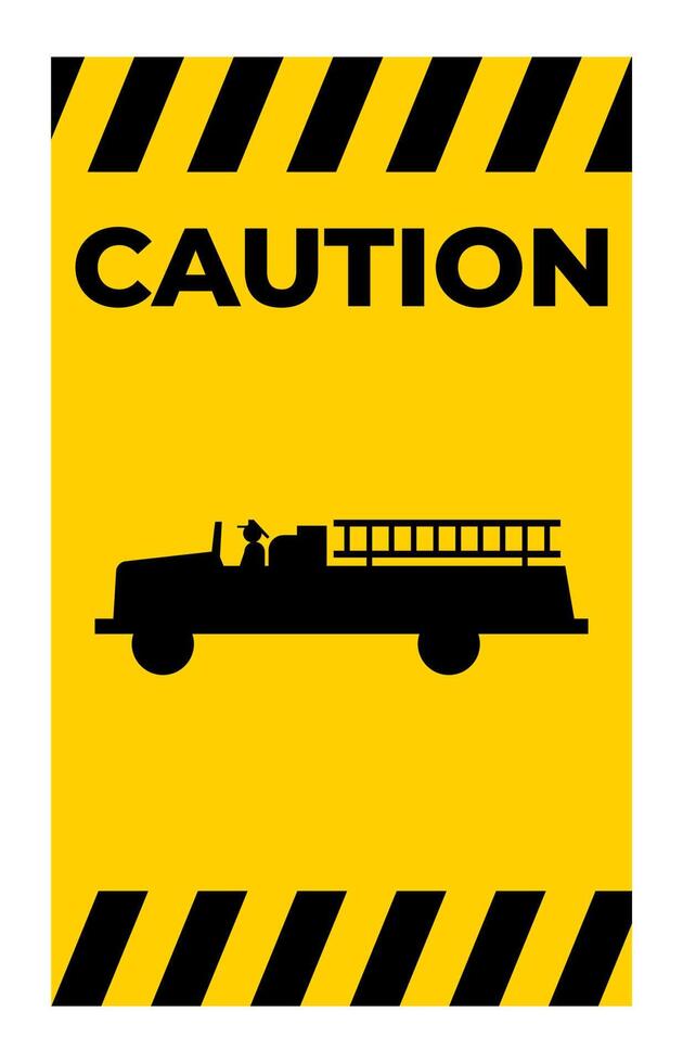 Emergency Vehicle Crossing Sign On White Background vector