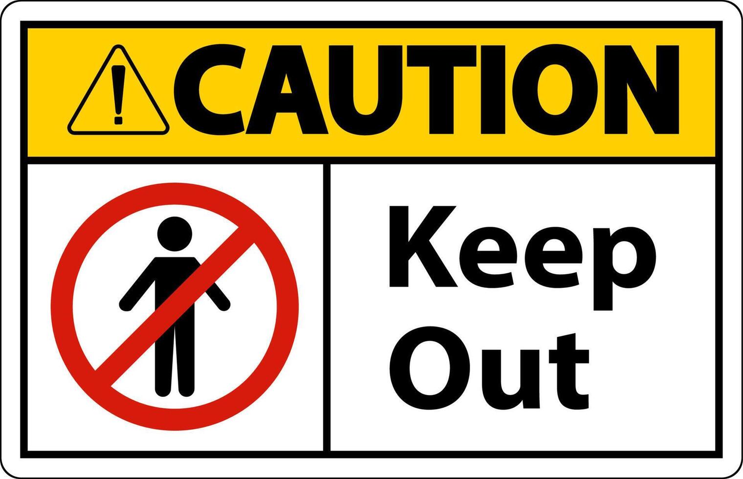 Caution Area Keep Out Sign On White Background vector