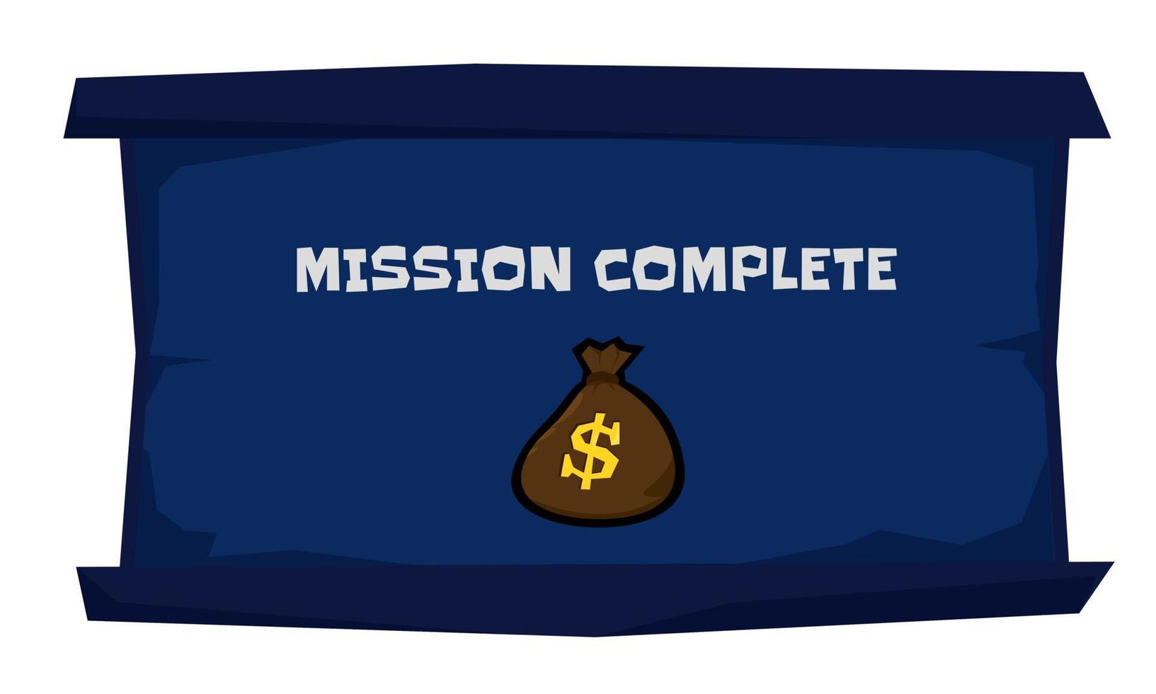 pantalla completa de misión estilizada vector