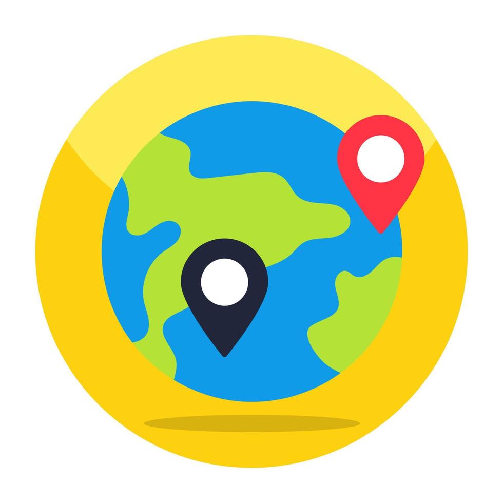 Editable design icon of global location vector