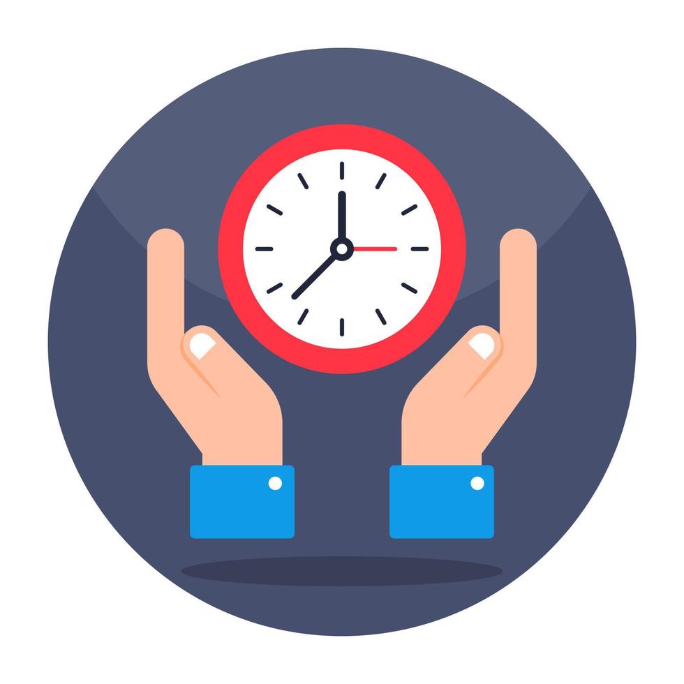 Vector design of time care, clock inside hands