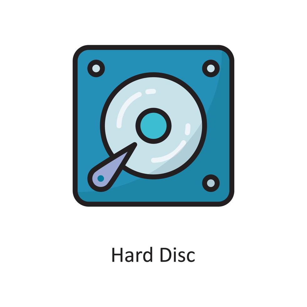 Hard Disc Vector  Filled Outline Icon Design illustration. Cloud Computing Symbol on White background EPS 10 File