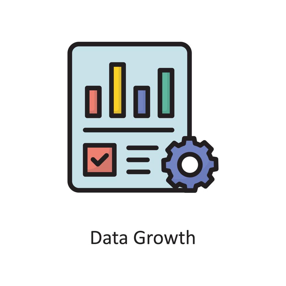 Data Growth Vector  Filled Outline Icon Design illustration. Cloud Computing Symbol on White background EPS 10 File