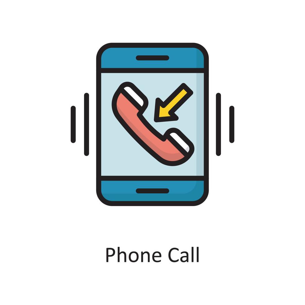 Phone Call Vector  Filled Outline Icon Design illustration. Cloud Computing Symbol on White background EPS 10 File