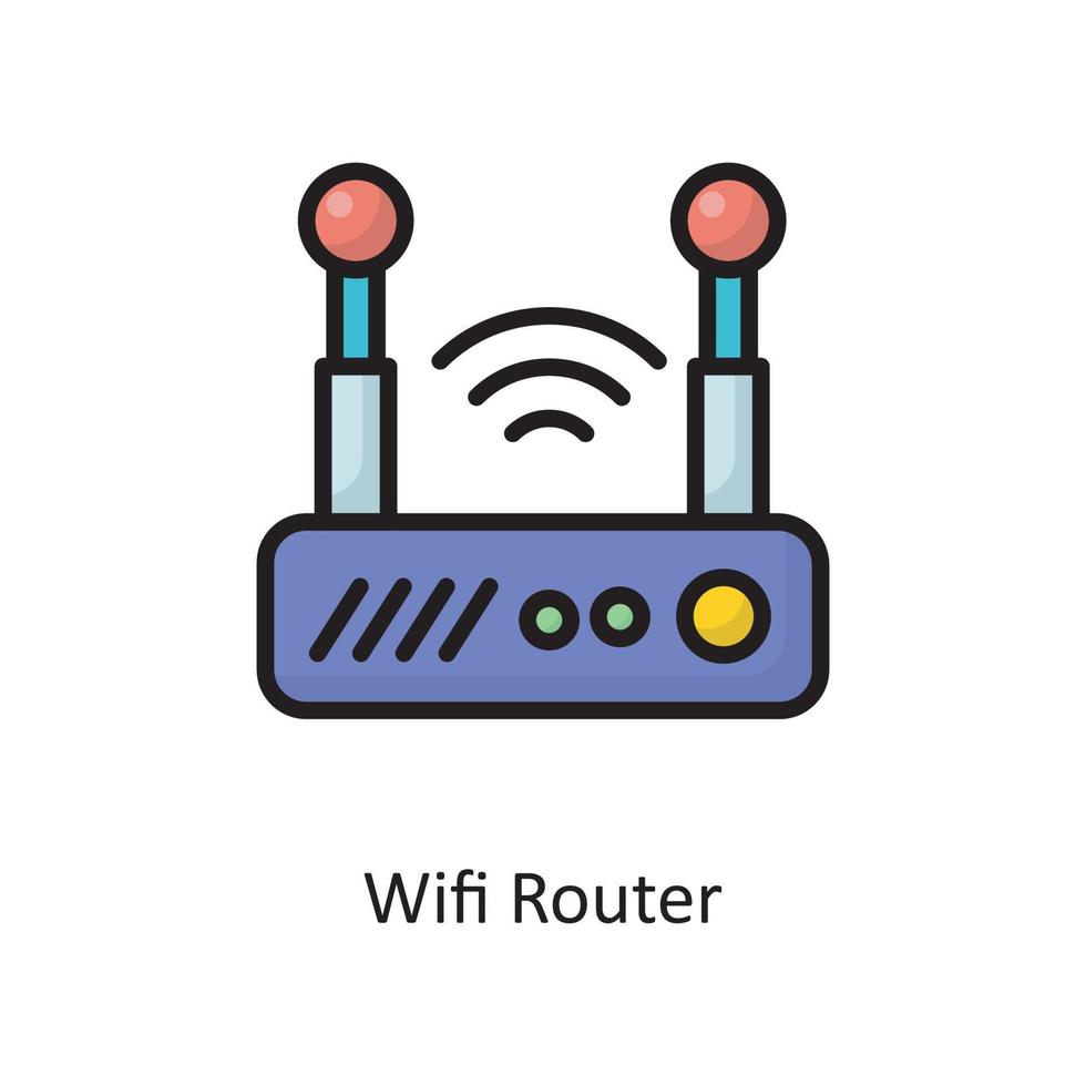 Wifi Router Vector  Filled Outline Icon Design illustration. Cloud Computing Symbol on White background EPS 10 File