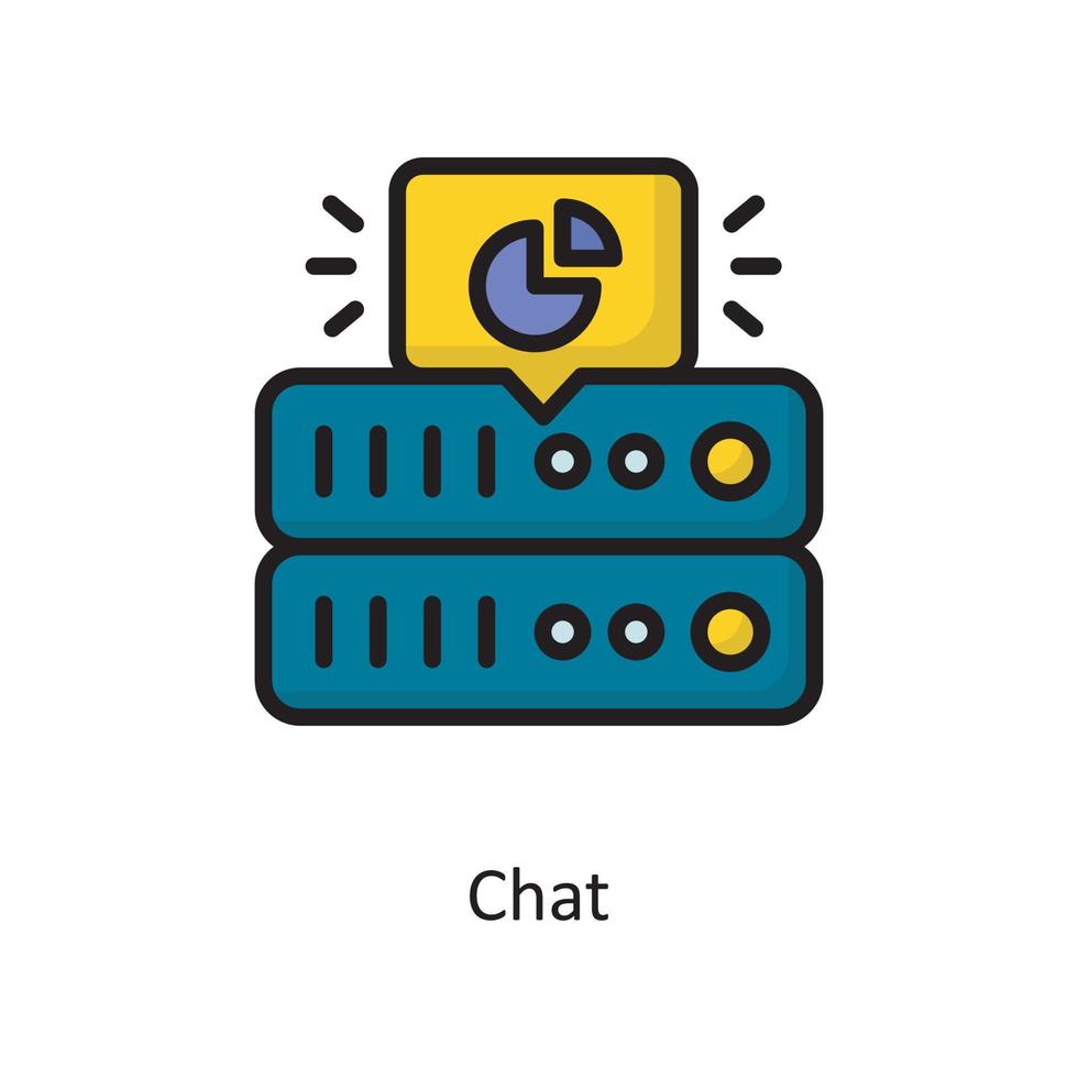 ilustración de diseño de icono de contorno lleno de vector de chat. símbolo de computación en la nube en el archivo eps 10 de fondo blanco