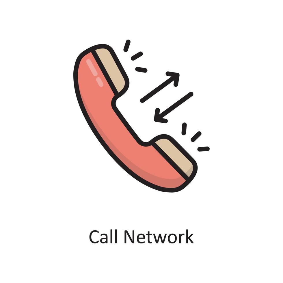 Call Network Vector  Filled Outline Icon Design illustration. Cloud Computing Symbol on White background EPS 10 File